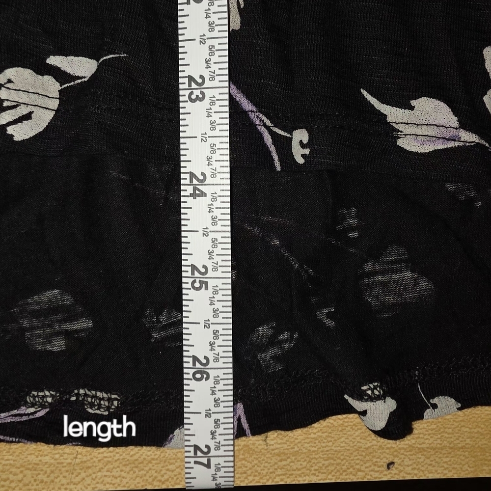Lucky Brand Black White Floral Blouse Large #BL22 - Picture 7 of 10